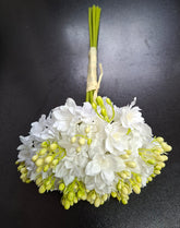 Buchet artificial frezii albe – 35 cm, flori textile decorative